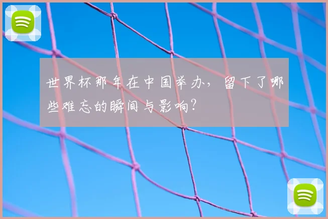 世界杯那年在中国举办，留下了哪些难忘的瞬间与影响？